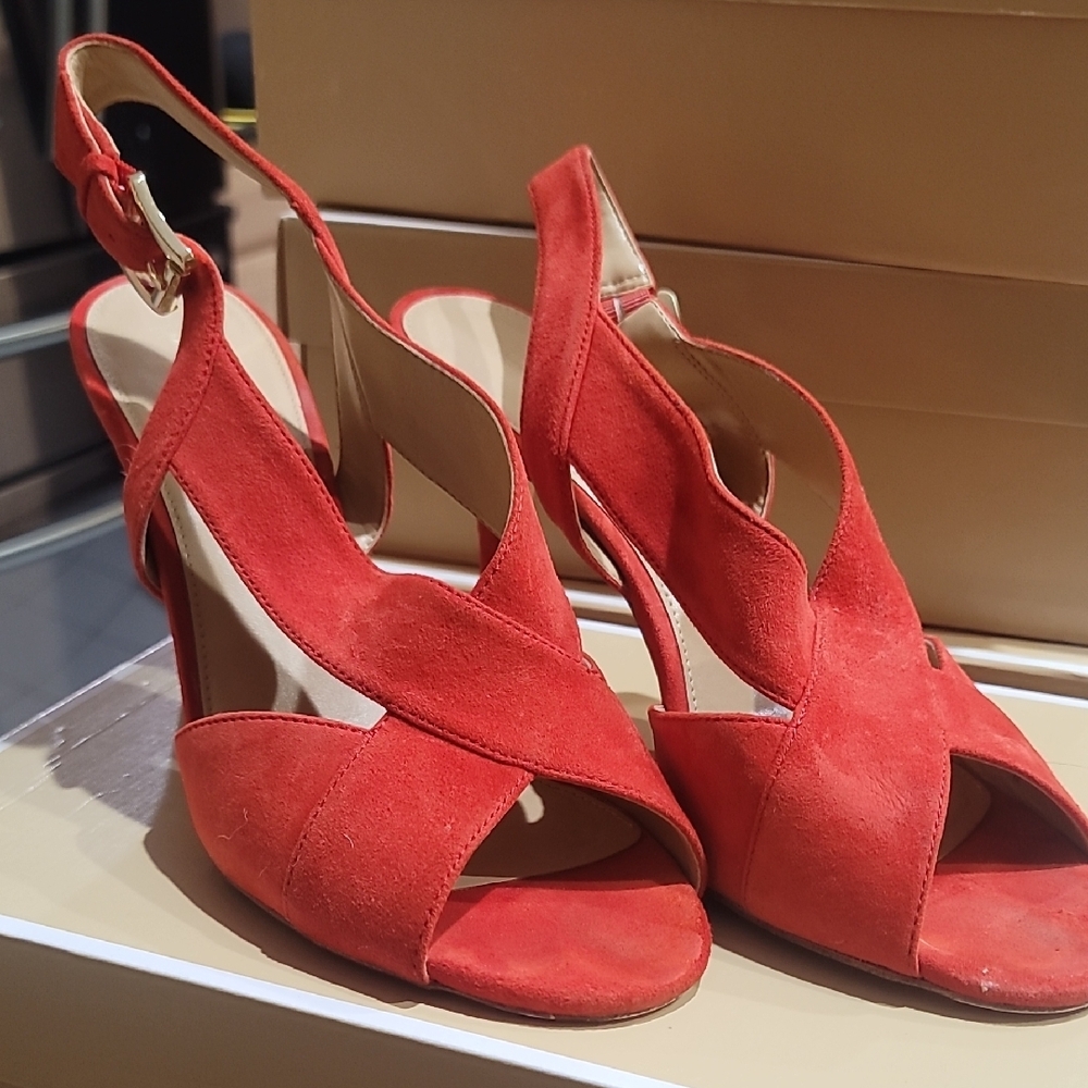 Elegant Red Women's Slingback Heels
